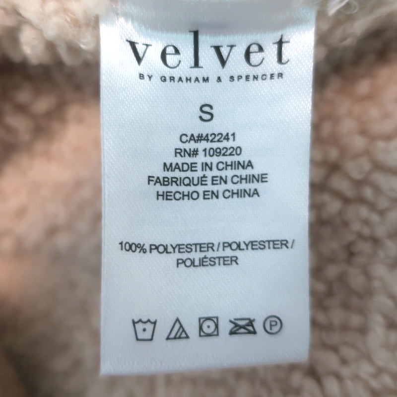 Velvet by Graham &amp; Spencer Molly Luxe Sherpa Jacket Sand Faux Suede Size Small