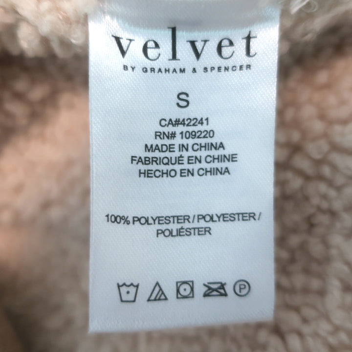 Velvet by Graham &amp; Spencer Molly Luxe Sherpa Jacket Sand Faux Suede Size Small