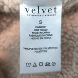 Velvet by Graham & Spencer Molly Luxe Sherpa Jacket Sand Faux Suede Size Small