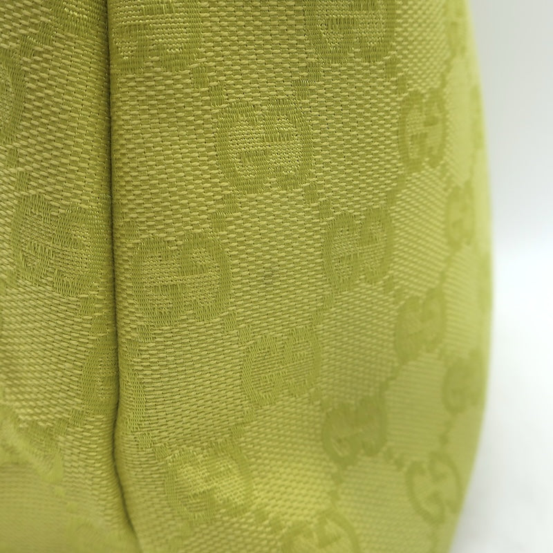 Vintage Gucci GG Monogram Canvas Front-Pocket Small Hobo Bag Chartreuse
