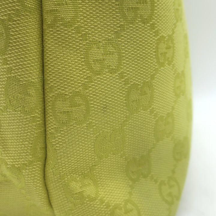 Vintage Gucci GG Monogram Canvas Front-Pocket Small Hobo Bag Chartreuse