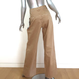 Veronica Beard Mia Wide Leg High Rise Trousers Khaki Stretch Cotton Size 25 NEW
