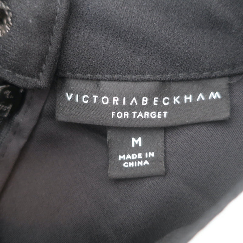 Victoria Beckham x Target Bunny Collar Dress Black Crepe Size Medium