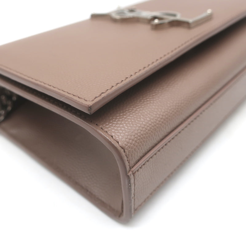 Saint Laurent Kate Small Chain Strap Crossbody Bag Mocha Grained Leather
