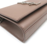 Saint Laurent Kate Small Chain Strap Crossbody Bag Mocha Grained Leather