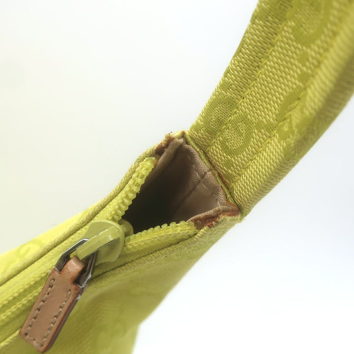 Vintage Gucci GG Monogram Canvas Front-Pocket Small Hobo Bag Chartreuse