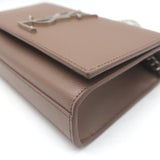 Saint Laurent Kate Small Chain Strap Crossbody Bag Mocha Grained Leather