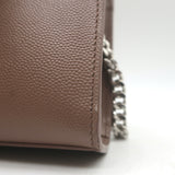 Saint Laurent Kate Small Chain Strap Crossbody Bag Mocha Grained Leather