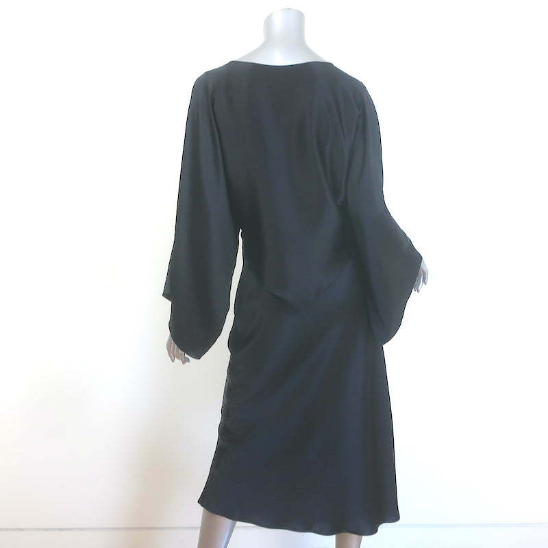 Julie Harrah The Courteney Slip Dress &amp; Top Set Black Charmeuse Size Medium NEW