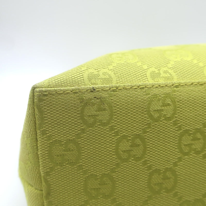 Vintage Gucci GG Monogram Canvas Front-Pocket Small Hobo Bag Chartreuse