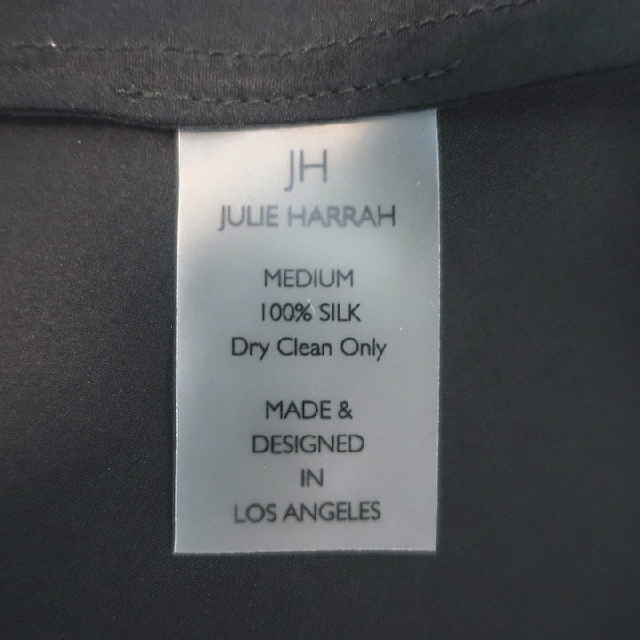 Julie Harrah The Courteney Slip Dress &amp; Top Set Black Charmeuse Size Medium NEW