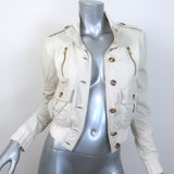 Gucci Leather Bomber Jacket Cream Size 40