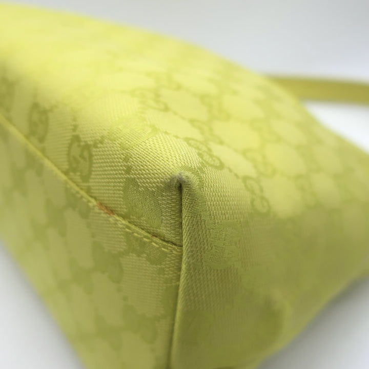 Vintage Gucci GG Monogram Canvas Front-Pocket Small Hobo Bag Chartreuse
