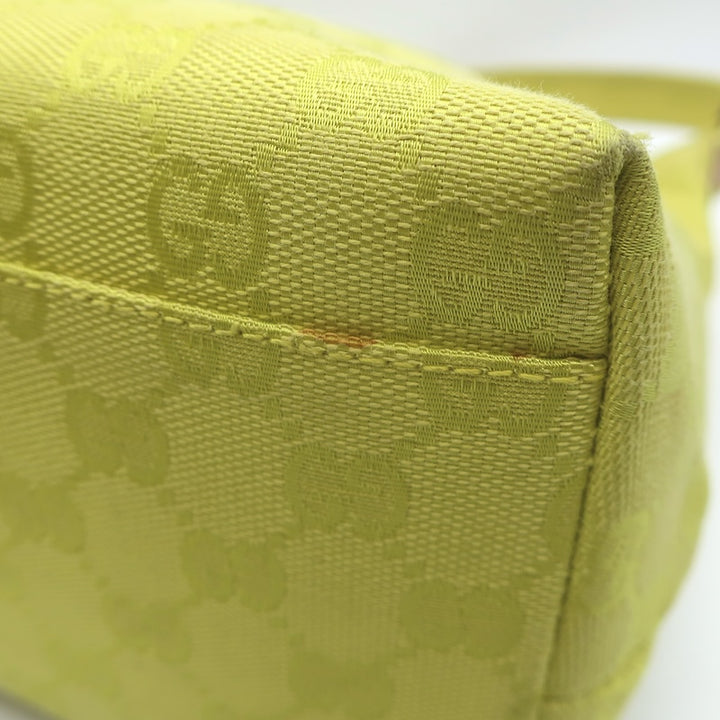 Vintage Gucci GG Monogram Canvas Front-Pocket Small Hobo Bag Chartreuse
