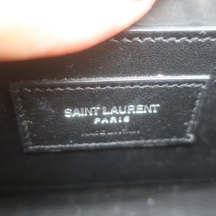 Saint Laurent Kate Small Chain Strap Crossbody Bag Mocha Grained Leather