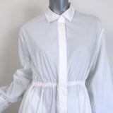 Co Essentials Tiered Midi Shirt Dress White Poplin Size Small