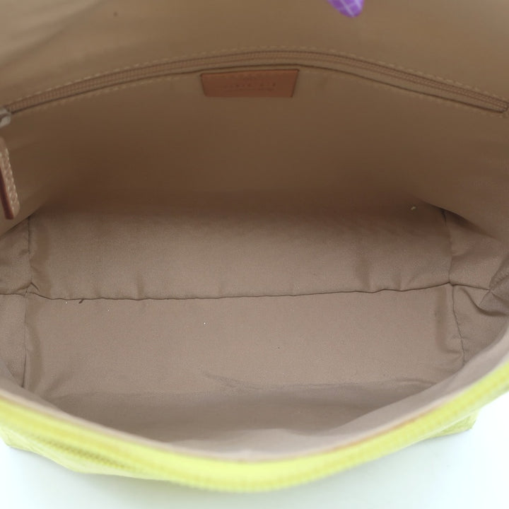 Vintage Gucci GG Monogram Canvas Front-Pocket Small Hobo Bag Chartreuse