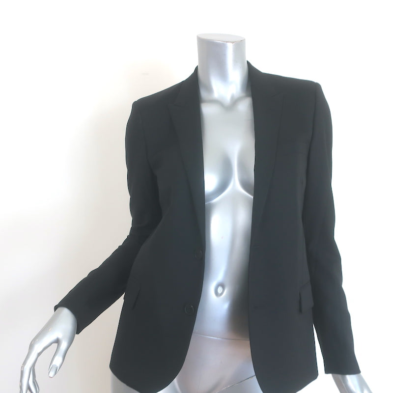Saint Laurent Blazer Black Virgin Wool Size 36 Two-Button Jacket