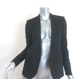 Saint Laurent Blazer Black Virgin Wool Size 36 Two-Button Jacket