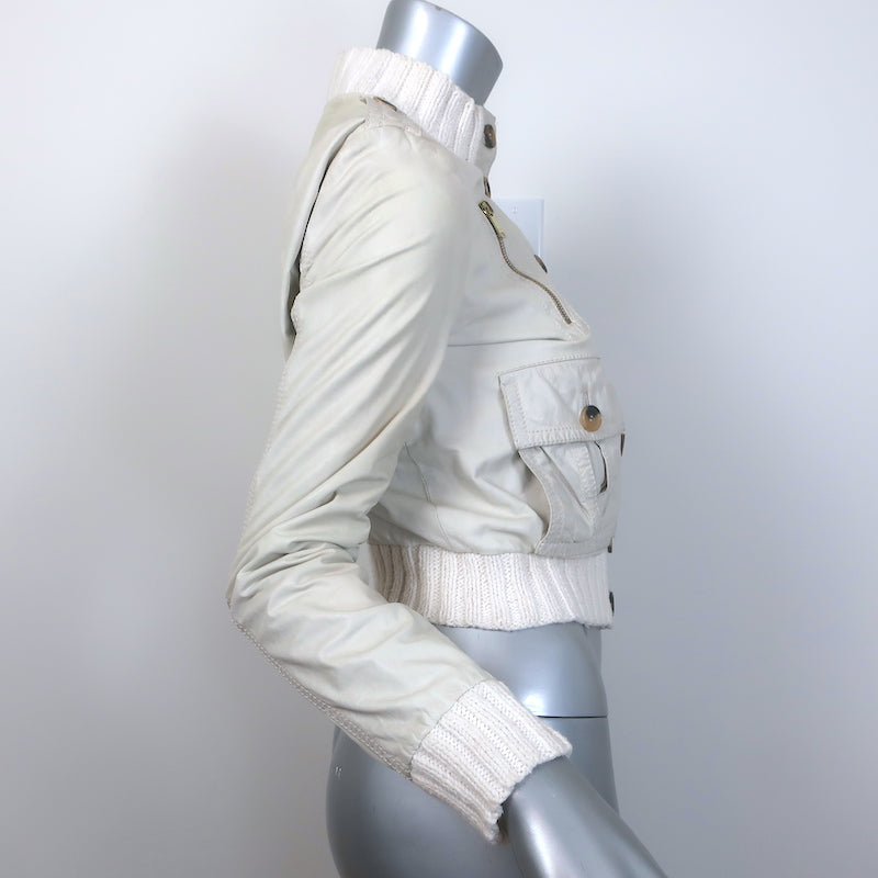 Gucci Leather Bomber Jacket Cream Size 40
