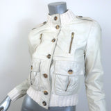 Gucci Leather Bomber Jacket Cream Size 40