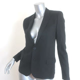 Saint Laurent Blazer Black Virgin Wool Size 36 Two-Button Jacket