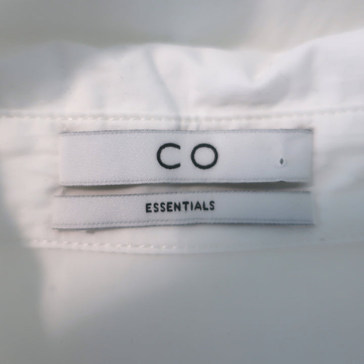 Co Essentials Tiered Midi Shirt Dress White Poplin Size Small
