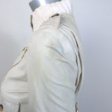 Gucci Leather Bomber Jacket Cream Size 40
