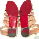 Christian Louboutin Neronna flat gladiator sandals in beige leather, authentic pre-owned with light wear