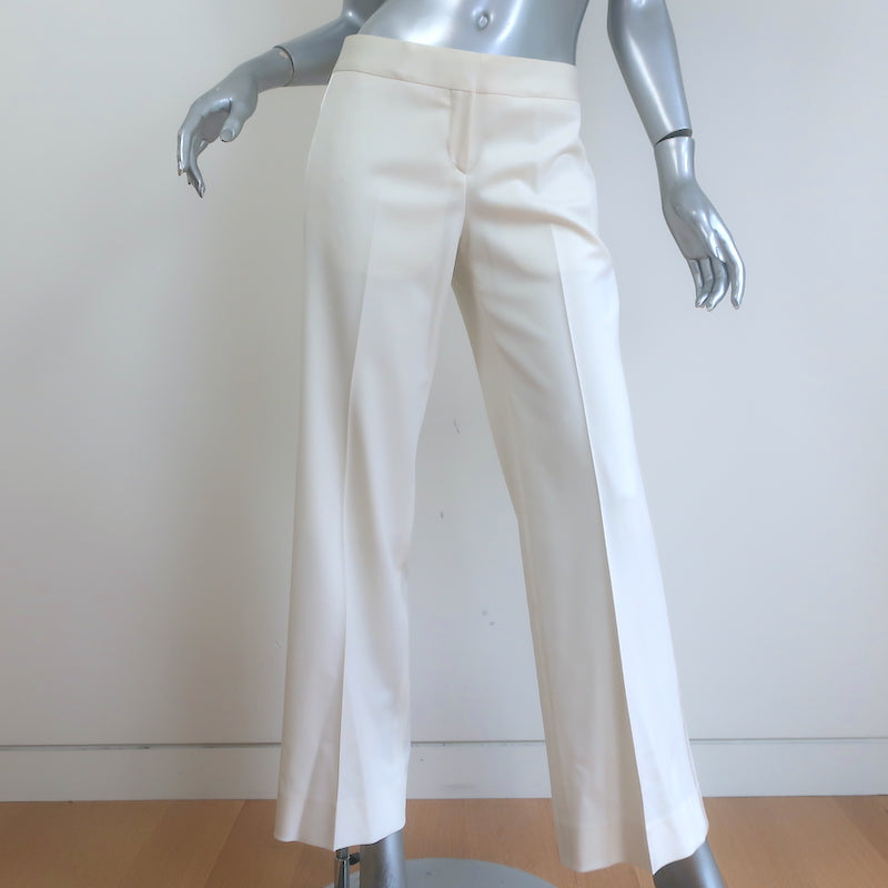 Burberry Satin-Trimmed Tuxedo Ivory Stretch Wool Size 38/40 Jacket &amp; Pants Suit