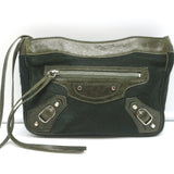 Balenciaga City Pouch Olive Green Calf Hair & Leather Mini Clutch Bag