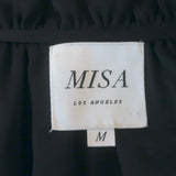 MISA Tassel-Tie Blouson Sleeve Lace Mini Dress Black Size Medium