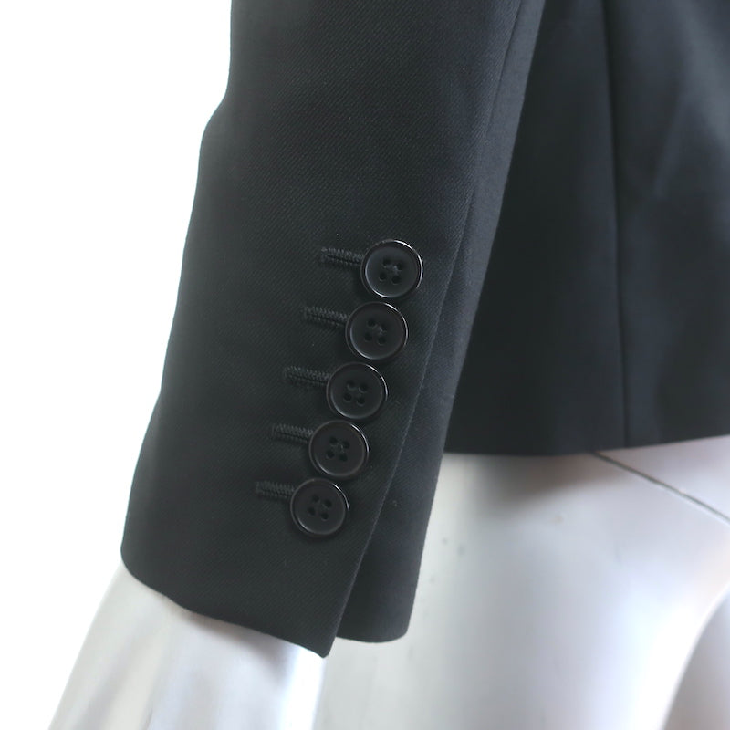 Saint Laurent Blazer Black Virgin Wool Size 36 Two-Button Jacket