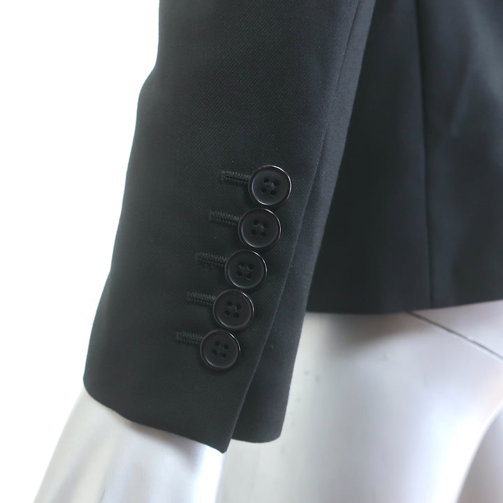 Saint Laurent Blazer Black Virgin Wool Size 36 Two-Button Jacket