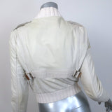Gucci Leather Bomber Jacket Cream Size 40