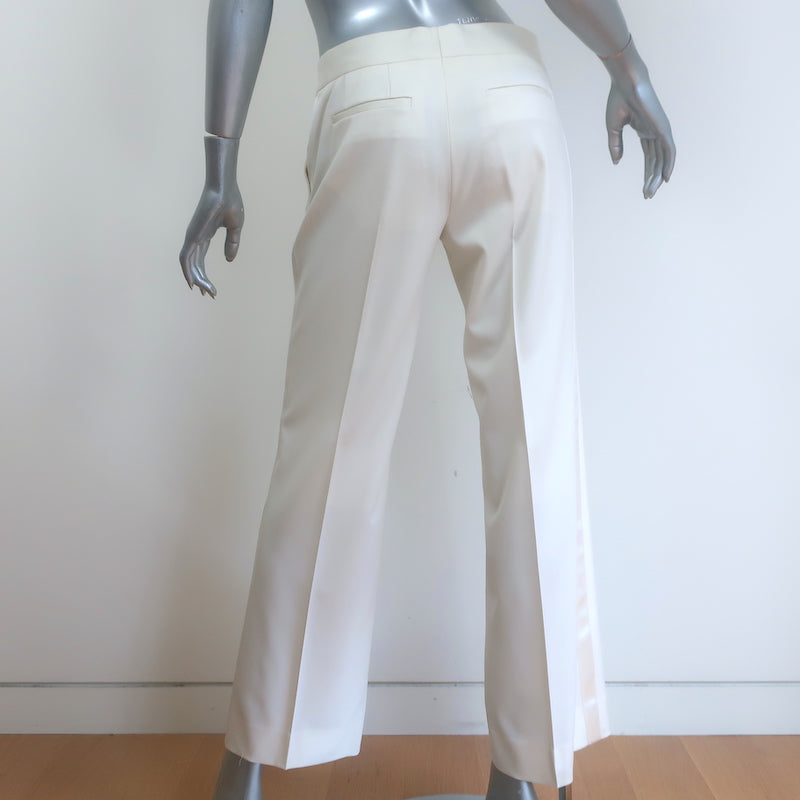 Burberry Satin-Trimmed Tuxedo Ivory Stretch Wool Size 38/40 Jacket &amp; Pants Suit