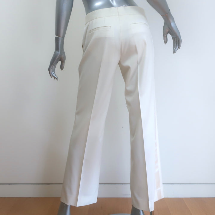Burberry Satin-Trimmed Tuxedo Ivory Stretch Wool Size 38/40 Jacket &amp; Pants Suit