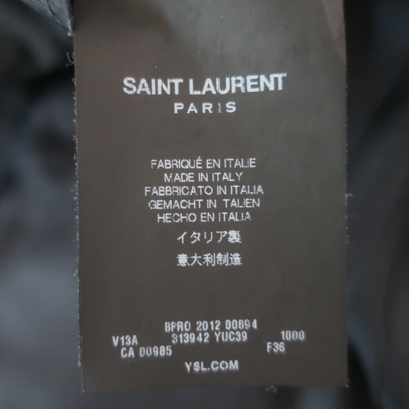 Saint Laurent Blazer Black Virgin Wool Size 36 Two-Button Jacket