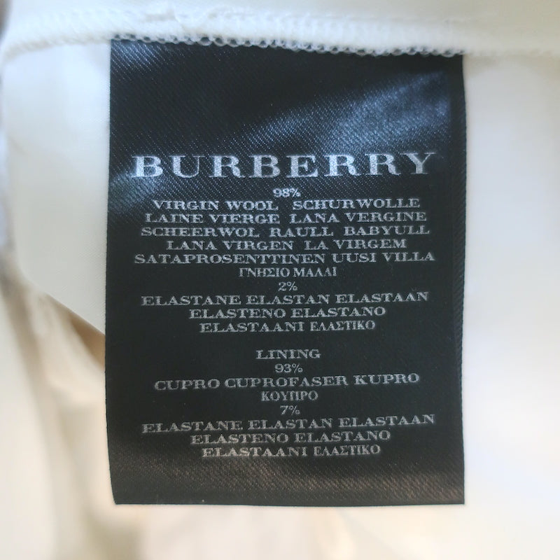 Burberry Satin-Trimmed Tuxedo Ivory Stretch Wool Size 38/40 Jacket &amp; Pants Suit