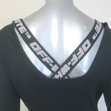 Off-White Crisscross Logo Band Mini Dress Black Ribbed Knit Size 42 NEW