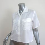 Rag & Bone Joon Short Sleeve Shirt White Size Extra Extra Small Crop Top NEW