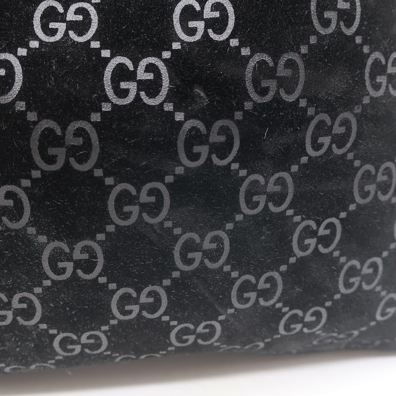 Vintage Gucci Tom Ford GG Monogram Suede Slim Horsebit Hobo Bag Black