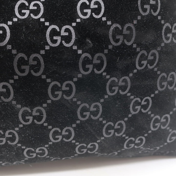 Vintage Gucci Tom Ford GG Monogram Suede Slim Horsebit Hobo Bag Black