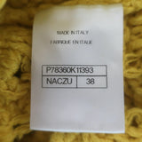 Chanel Open Knit Cardigan Yellow Cotton-Blend Size 38 V-Neck Oversized Sweater