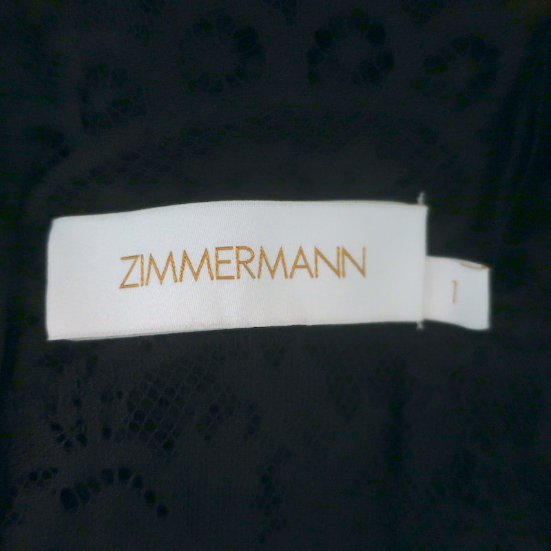 Zimmermann Illustration Lace Bodysuit Black Cotton-Blend Size 1
