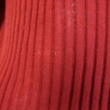 Balmain Button-Embellished Ribbed Knit Sweater Red Alpaca-Blend Size 44
