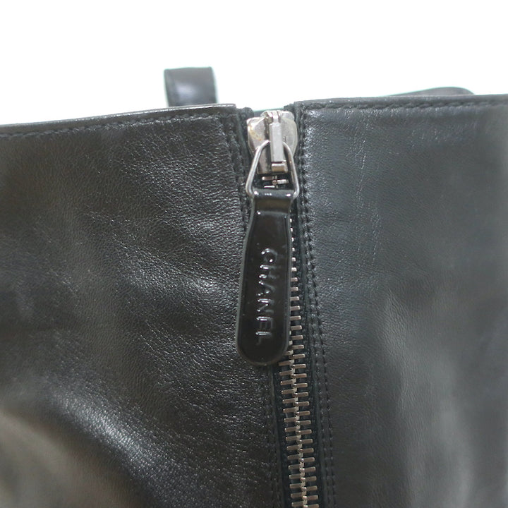 Chanel Cap Toe Over the Knee Boots Black Lambskin and Patent Leather Size 39.5