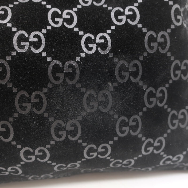 Vintage Gucci Tom Ford GG Monogram Suede Slim Horsebit Hobo Bag Black