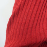 Balmain Button-Embellished Ribbed Knit Sweater Red Alpaca-Blend Size 44