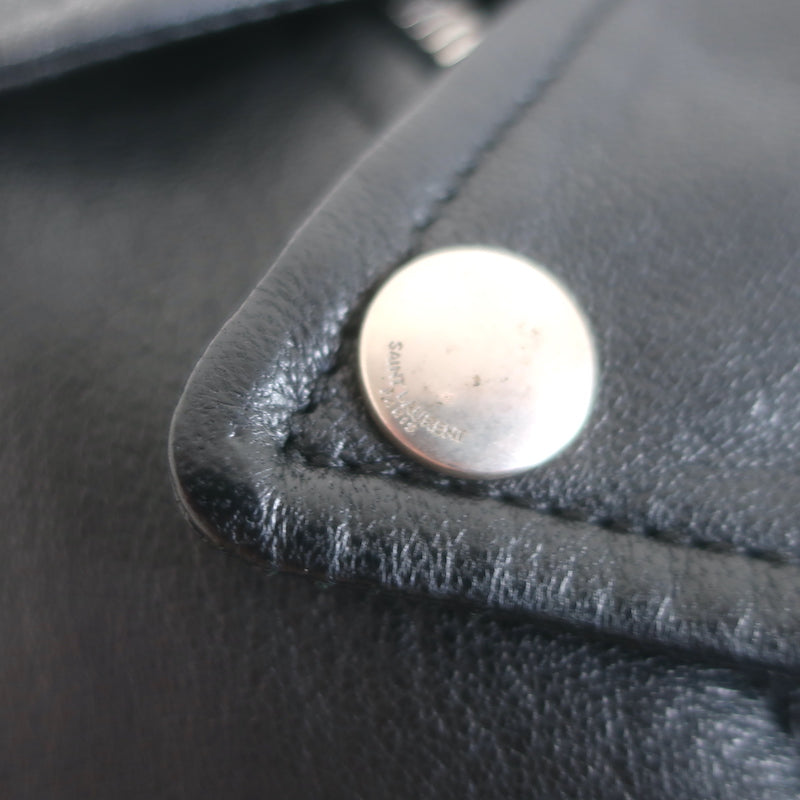 Saint Laurent L17 Leather Biker Jacket Black Size 40